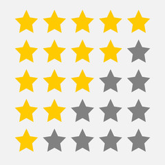 Rating Review icon - Flat design, glyph style icon - Yellow. EPS 10