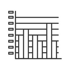 Infographic clustered column line color icon. Record keeping concept. Visual comparison of data. Sign for web page, mobile app, button, logo.