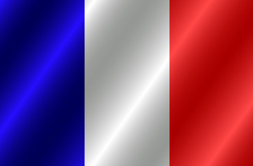 Bright button with flag of France. Happy France day banner. Background with french flag.