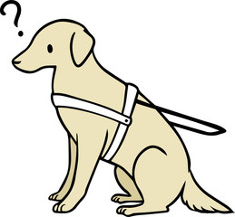 介助犬のイラスト_？マーク