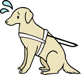 介助犬のイラスト_困り顔2