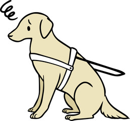 介助犬のイラスト_困り顔3