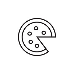 PIZZA, simple linear Icon on a white background, Delicious pizza. EDITABLE STROKE.