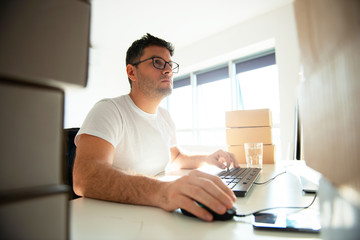 Young Man Working in Delivery Service
