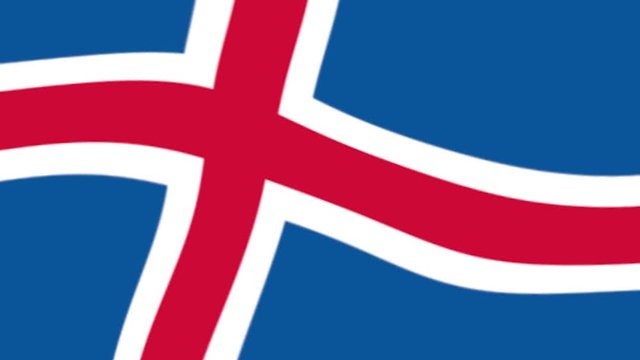 Iceland Flag Motion Video Waving in Wind. Flag Closeup 1280p HD footage.