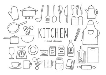 キッチン用具手描き