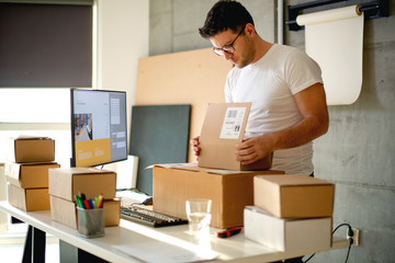 Young Man Working in Delivery service
