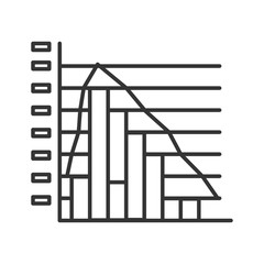 Infographic histogram line black icon. Record keeping concept. Visual comparison of data. Sign for web page, mobile app, button, logo. Vector isolated element. Editable stroke.