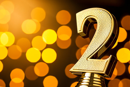 Second placed runner up gold award trophy