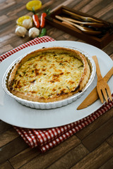 Quiche Lorraine with smoked bacon