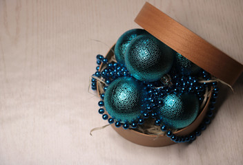 blue balls isolated for new year decoration 