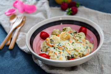 Scallop leek with basmati rice
