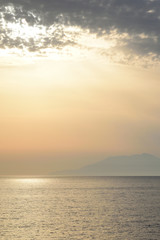 Seascape - view of Samothraki on sunset