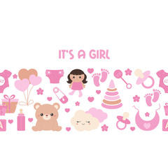 Background with simple baby symbols.