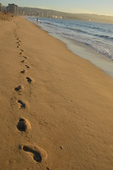 walking at the beach