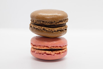 colorful macaroons isolated on white background