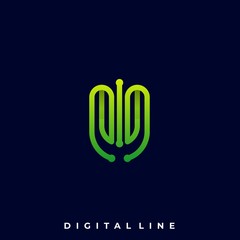 Letter U Technology Illustration Vector Template