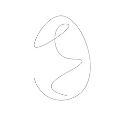 Easter egg, one lines drawing vector illustration
