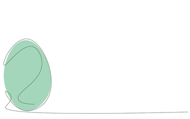 Easter egg, one line drawing, vector illustration