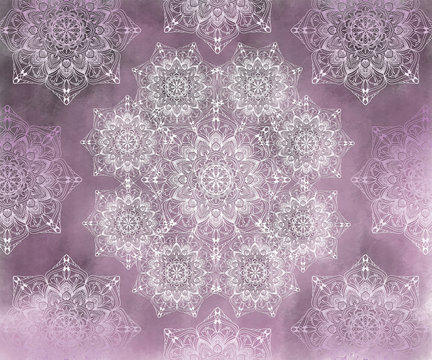floral mandala abstract flower background pink purple