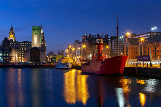 The Albert Dock in the City of Liverpool - England