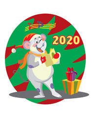 Vector Christmas mouse 9