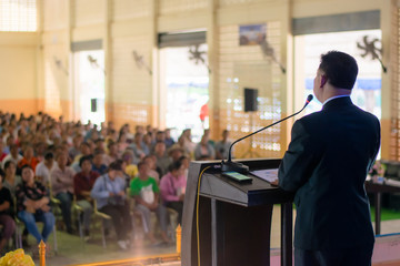 conference room with public giving presentations. Audience at the conference hall. Entrepreneurship club
