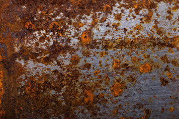 Abstract pattern of rust on old metal textured surface for background