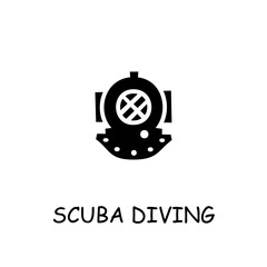 Scuba Diving Helmet flat vector icon
