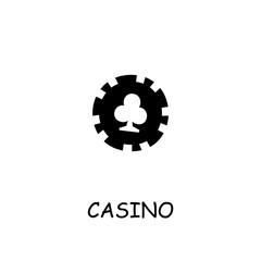 Casino, Poker Chip flat vector icon