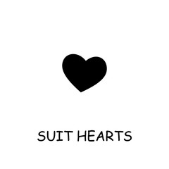 Suit Hearts flat vector icon