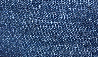 Blue jeans texture background. Empty jean fabric, simple denim cloth canvas, horizontal jeans surface close up view 