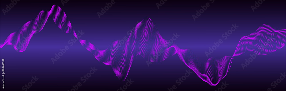 Poster music abstract background. equalizer for music. abstract digital wave of particles. vector illustrat
