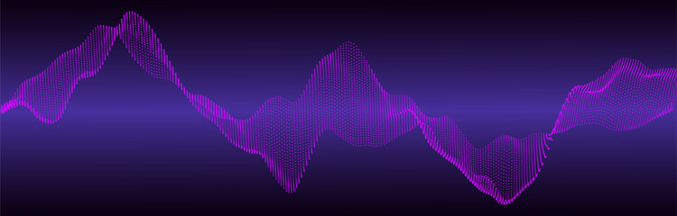 Music abstract background. Equalizer for music. Abstract digital wave of particles. Vector illustration - obrazy, fototapety, plakaty