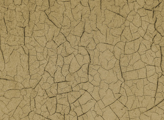 Cracked paint on wooden background, texture. Vintage wallpaper