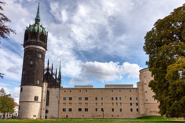 Schloss und Schlosskirche in der Lutherstadt Wittenberg, Sachsen-Anhalt