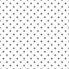 black white seamless pattern with plus sign - 305466579