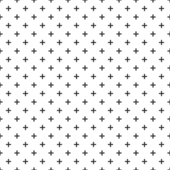 Behang zwart wit naadloos patroon met plusteken © sunattakit