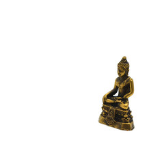 thai mini  brass meditation budha image on isolated