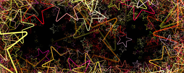 Fantastic Christmas panorama design with glowing stars