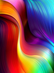 Abstract geometric gradient background of dynamic shapes of moving fluid flows - 305467785