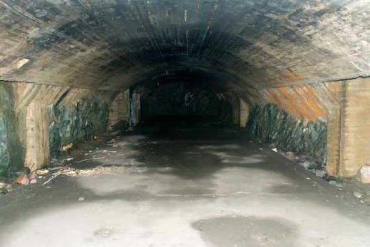 Karelia. Medvezhegorsk. Finnish military fortifications of world war II - tunnel barracks