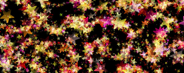 Fantastic Christmas panorama design with glowing stars