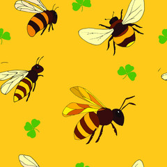 Cover, trefoil and bee. Pattern