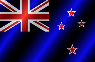 Banner with flag of New Zealand. Colorful illustration with flag for web design. Illustration with white background.