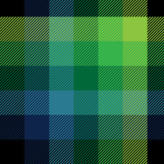 Colorful black, green and blue tartan plaid. Stylish textile pattern.