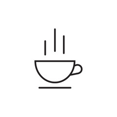 CUP OF COFFEE simple linear Icon on white background, Cup of tea. Editable stroke. Can be used as a banner sticker and much more. VECTOR. EPS 10