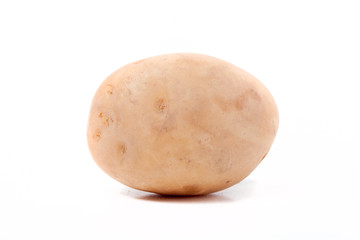 Young potato on light background