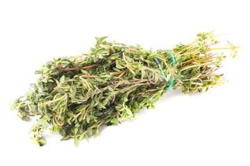 Bunch of frash thyme on light background