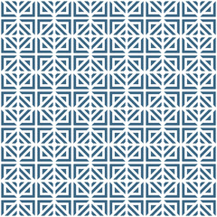 Blue and white geometric square tile pattern. Decorative modern abstract background design.